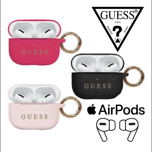 Guess Accessories - GUESS Pink Gold Glitter AirPod PRO Keychain Case